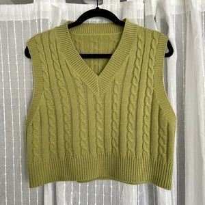 Green Cable Knit Vest